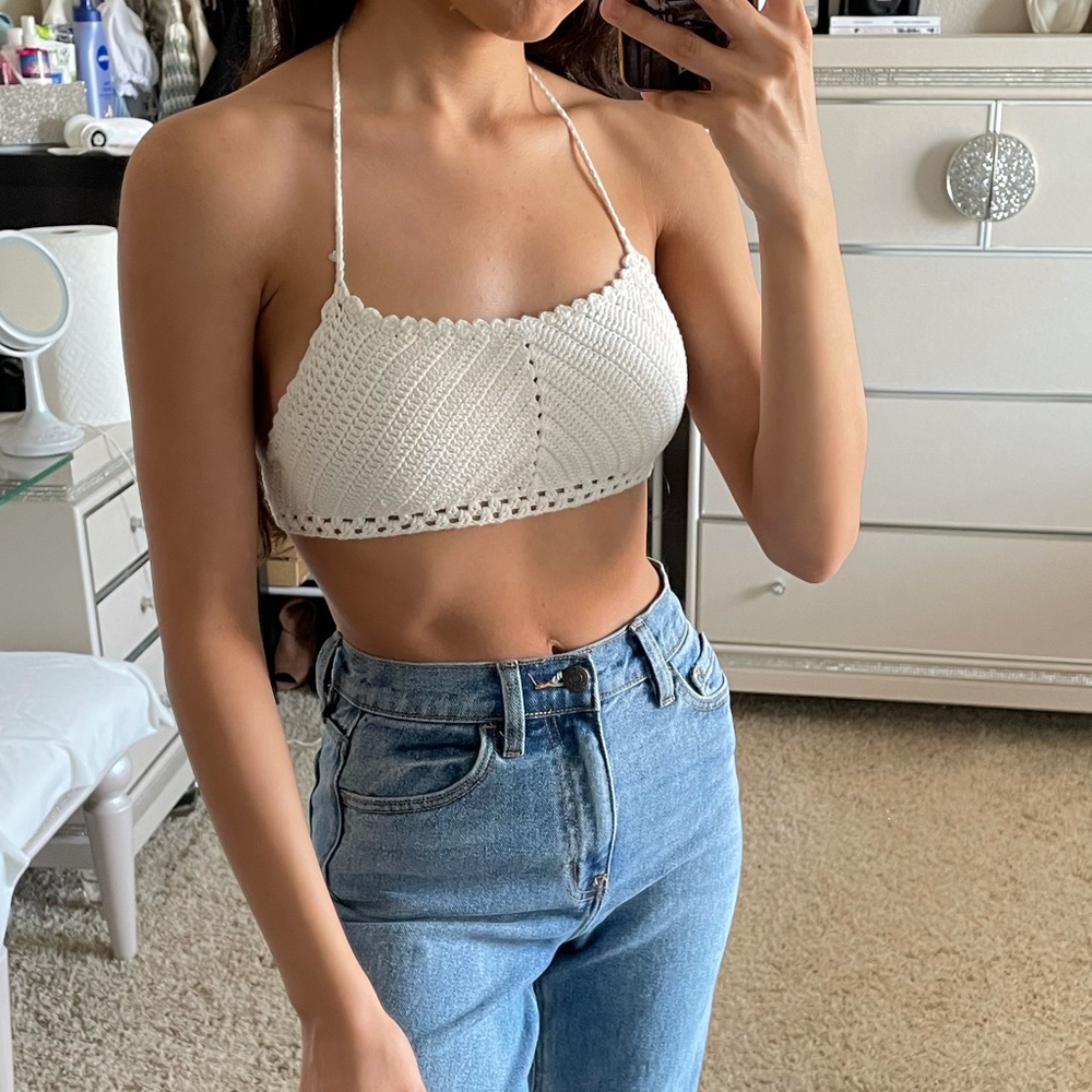 White Crochet Top